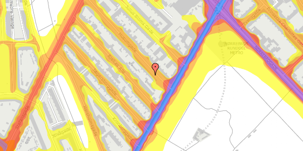 Trafikstøjkort på Husumgade 7, st. th, 2200 København N