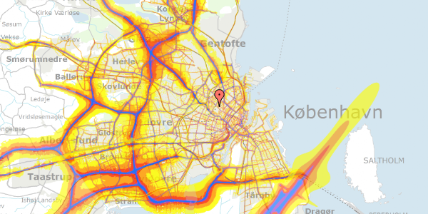 Trafikstøjkort på Husumgade 10A, st. , 2200 København N