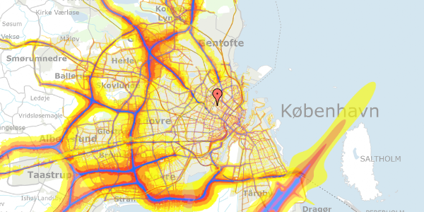 Trafikstøjkort på Husumgade 10, 1. th, 2200 København N