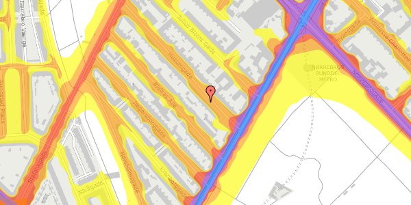 Trafikstøjkort på Husumgade 11, 2. th, 2200 København N