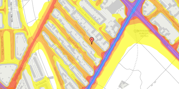 Trafikstøjkort på Husumgade 13, st. , 2200 København N