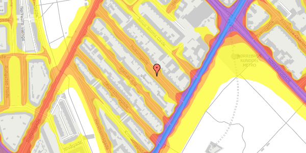 Trafikstøjkort på Husumgade 15, 2. tv, 2200 København N