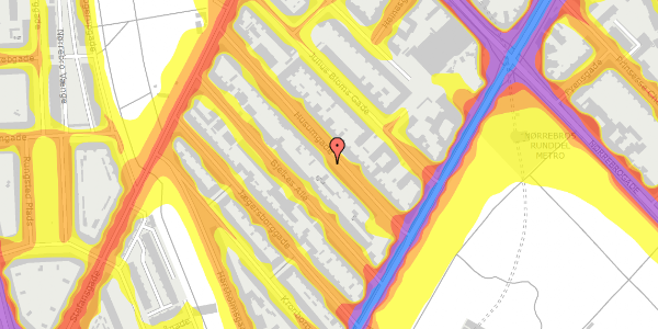 Trafikstøjkort på Husumgade 19, 1. tv, 2200 København N