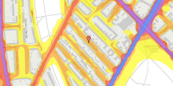 Trafikstøjkort på Husumgade 31, 5. 19, 2200 København N