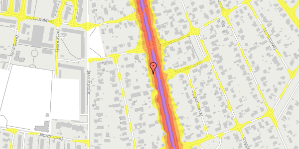 Trafikstøjkort på Husumvej 77A, 2700 Brønshøj