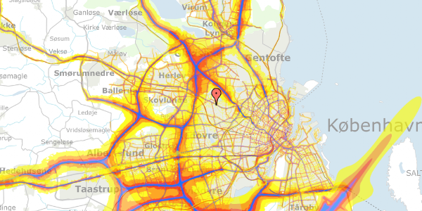 Trafikstøjkort på Husum Vænge 2, 1. 3, 2700 Brønshøj