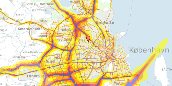 Trafikstøjkort på Hvalsøvej 8, 1. tv, 2700 Brønshøj