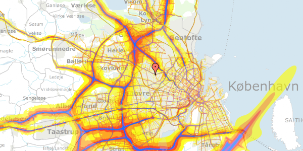 Trafikstøjkort på Hvalsøvej 37, 2700 Brønshøj