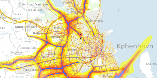 Trafikstøjkort på Hvedevej 3, 2700 Brønshøj