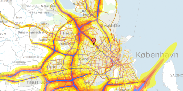 Trafikstøjkort på Hvedevej 21, 2700 Brønshøj