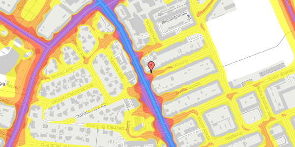 Trafikstøjkort på Hveensvej 1, 1. th, 2300 København S