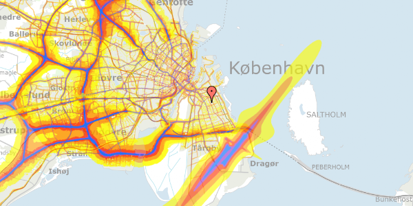 Trafikstøjkort på Hveensvej 16, st. tv, 2300 København S