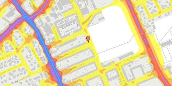 Trafikstøjkort på Hveensvej 27, 4. th, 2300 København S