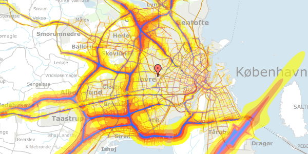 Trafikstøjkort på Hvidbjergvej 3, 1. th, 2720 Vanløse