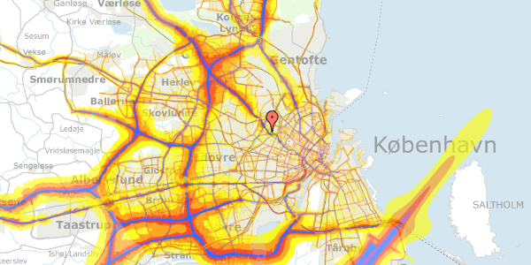 Trafikstøjkort på Hvidkildevej 18C, 1. th, 2400 København NV