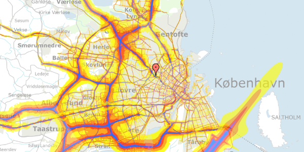 Trafikstøjkort på Hvidkildevej 32A, 1. th, 2400 København NV