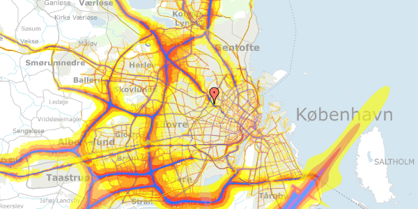 Trafikstøjkort på Hvidkildevej 54B, st. th, 2400 København NV