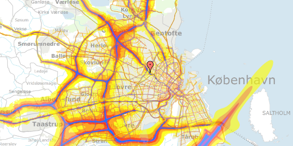 Trafikstøjkort på Hvidkildevej 54B, 2. th, 2400 København NV