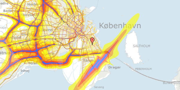 Trafikstøjkort på Hyacintgården 1, 1. tv, 2300 København S