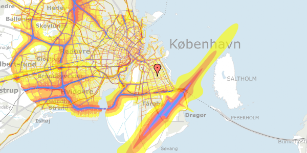 Trafikstøjkort på Hyacintgården 13, 1. 2, 2300 København S