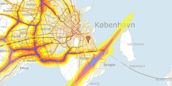 Trafikstøjkort på Hyacintgården 15, 1. 1, 2300 København S