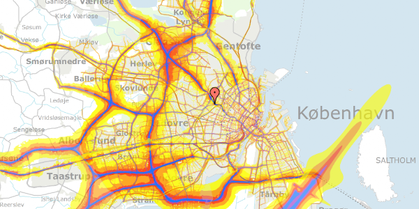 Trafikstøjkort på Hyldebærvej 19, 2400 København NV