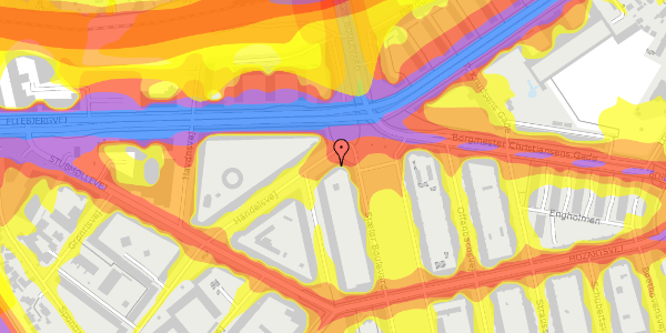 Trafikstøjkort på Händelsvej 1, st. th, 2450 København SV