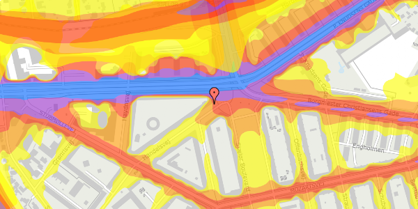 Trafikstøjkort på Händelsvej 2, 1. th, 2450 København SV