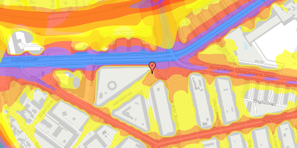 Trafikstøjkort på Händelsvej 4, 2. th, 2450 København SV