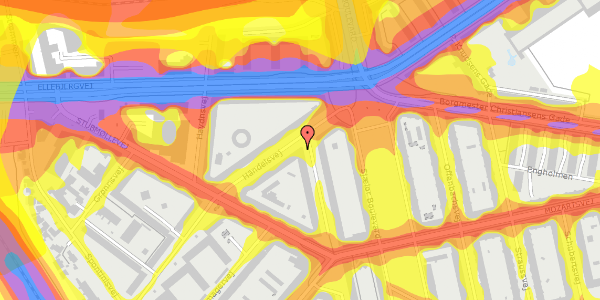 Trafikstøjkort på Händelsvej 7, st. th, 2450 København SV