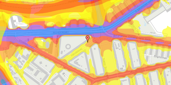 Trafikstøjkort på Händelsvej 8, 1. th, 2450 København SV