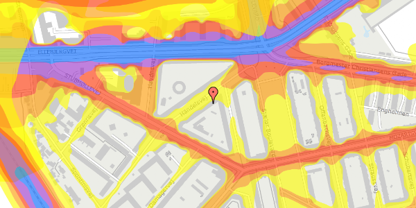 Trafikstøjkort på Händelsvej 13, 2. th, 2450 København SV