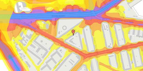 Trafikstøjkort på Händelsvej 17, 1. th, 2450 København SV