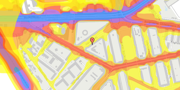 Trafikstøjkort på Händelsvej 21, st. , 2450 København SV