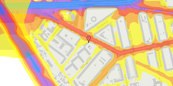 Trafikstøjkort på Händelsvej 27, 3. th, 2450 København SV