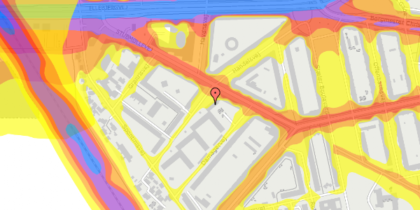 Trafikstøjkort på Händelsvej 29A, st. tv, 2450 København SV