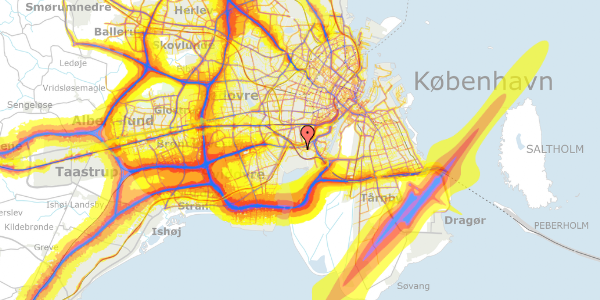 Trafikstøjkort på Händelsvej 33, st. th, 2450 København SV