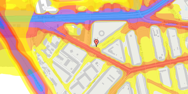 Trafikstøjkort på Händelsvej 34, 2. th, 2450 København SV