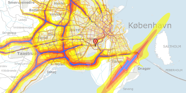 Trafikstøjkort på Händelsvej 42, st. th, 2450 København SV