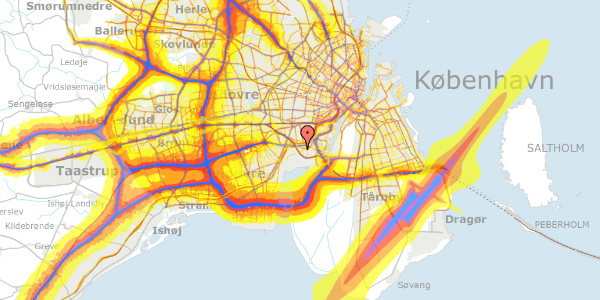 Trafikstøjkort på Händelsvej 47, st. th, 2450 København SV