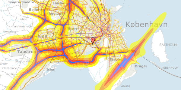 Trafikstøjkort på Händelsvej 66, st. th, 2450 København SV