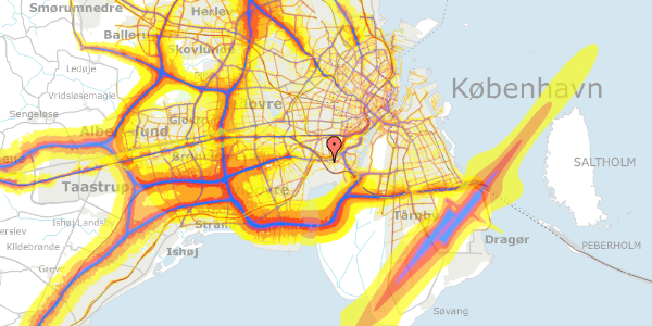 Trafikstøjkort på Händelsvej 68, st. , 2450 København SV