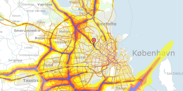 Trafikstøjkort på Højenhald 11, 2. th, 2700 Brønshøj