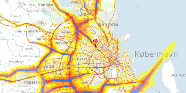 Trafikstøjkort på Højenhald 12, 1. th, 2700 Brønshøj