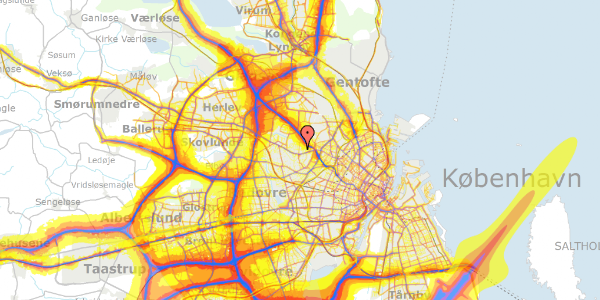 Trafikstøjkort på Højlandsvangen 79, 2700 Brønshøj