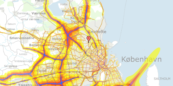 Trafikstøjkort på Højmosevej 34, 2400 København NV