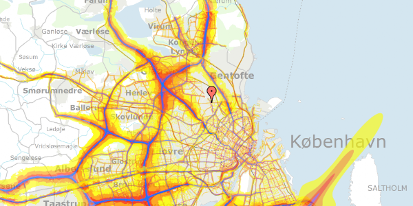 Trafikstøjkort på Højmosevej 37, 2400 København NV