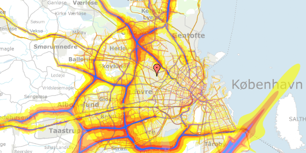 Trafikstøjkort på Højstrupvej 76, 2700 Brønshøj