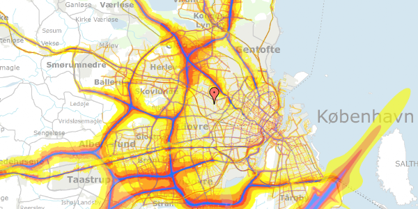 Trafikstøjkort på Højstrupvej 84, 2700 Brønshøj