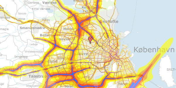 Trafikstøjkort på Højstrupvej 90, 2700 Brønshøj